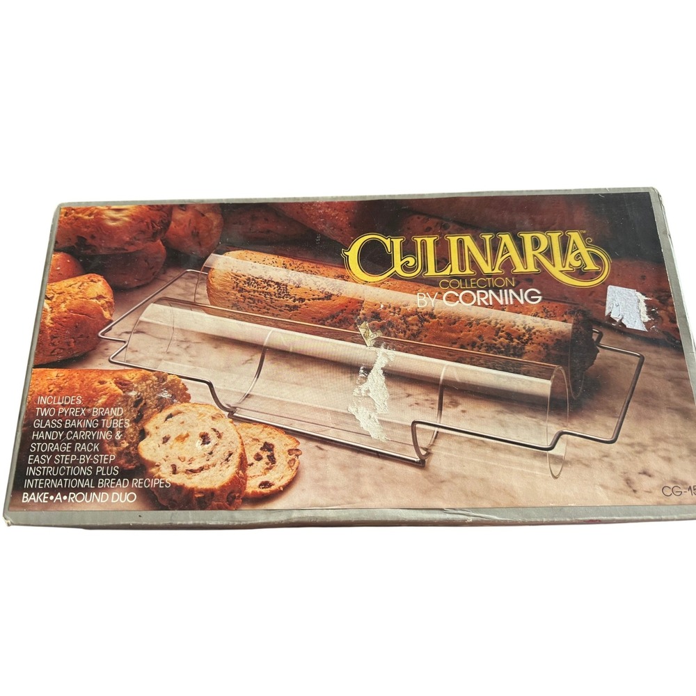 Corning Culinaria Bake Around Duo Bread Baker Glass Tubes‎ Set In Box